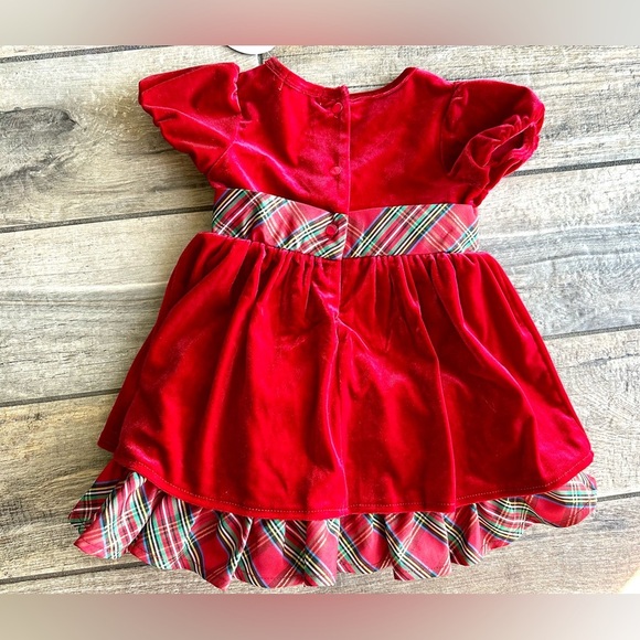 Ruffled Plaid Midi Holiday Dress by Lots of Love size 12 months - Picture 7 of 9